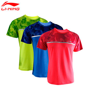 Lining Badminton Jersey: 2018 Men Tournament Badminton Tshirt, Li-ning AAYN161