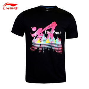 Men Badminton T-shirt: 2018 Thomas-Uber Cup Li-Ning Badminton Cultural Shirt,Li-Ning AHSN765-1-2