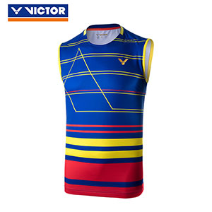 Victor Badminton Sleeveless July 2018 Malaysia Men Badminton T-shirt Slim Style Victor T-85004 O/F