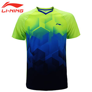 Li-ning Badminton Tshirt: 2018 Lining Quick Dry Men Badminton Jersey, Li ning AAYN269