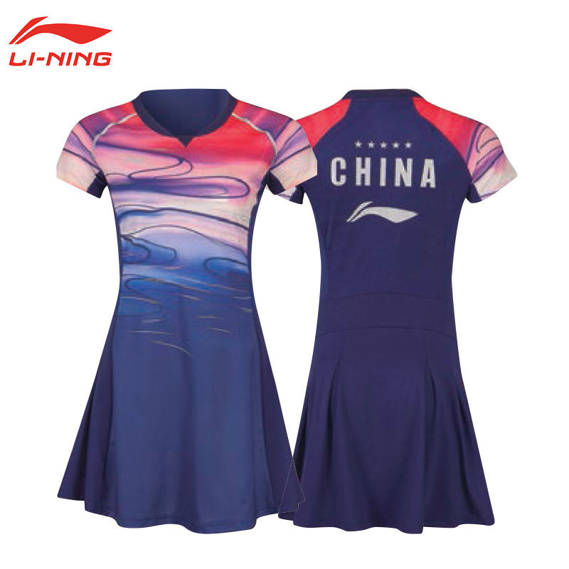 Li-Ning Badminton Dress: 2019 Sudirman Cup CHINA Women Badminton Dress And Shorts,Lining ASKP068