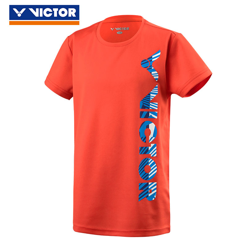 VICTOR Kids Badminton T-shirt 2019 Children Round Neck Training T-shirt VICTOR T-92027