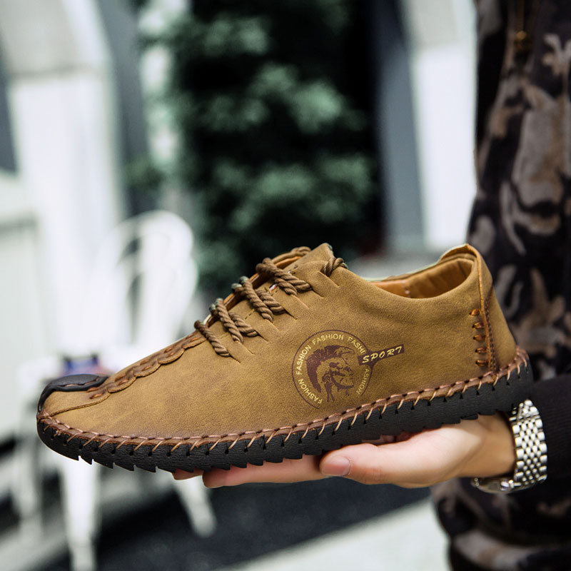 2019 Men Shoes handmade casual leather shoes wear-resistant non-slip fashion men´s shoes 601