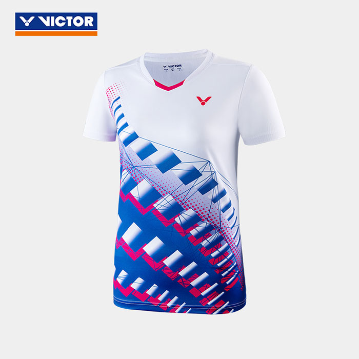 VICTOR Badminton T-shirt 2022 Women Knitting printing Badminton T-shirt VICTOR T-21008