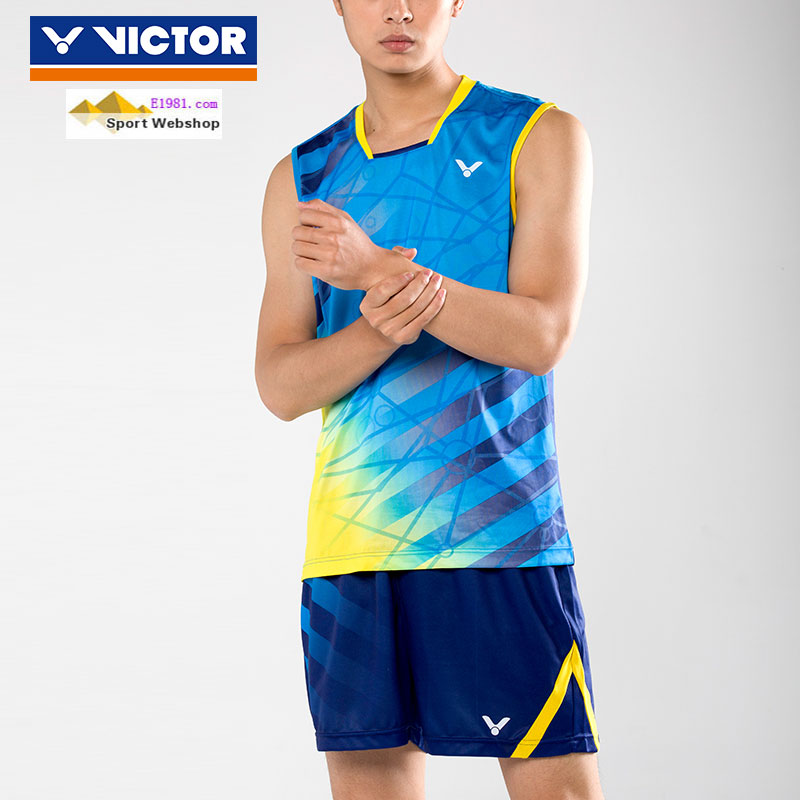 Victor Badminton Jersey: 2017 World Championships Malaysia Men Badminton Sleeveless T-shirt,Victor T-75004 M/E